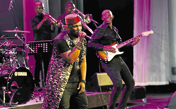 Nathi Mankayi of the ‘Nomvula’ fame seen with his Band at the Guild Theatre in East London where he performed his old hits and some songs from his latest album.