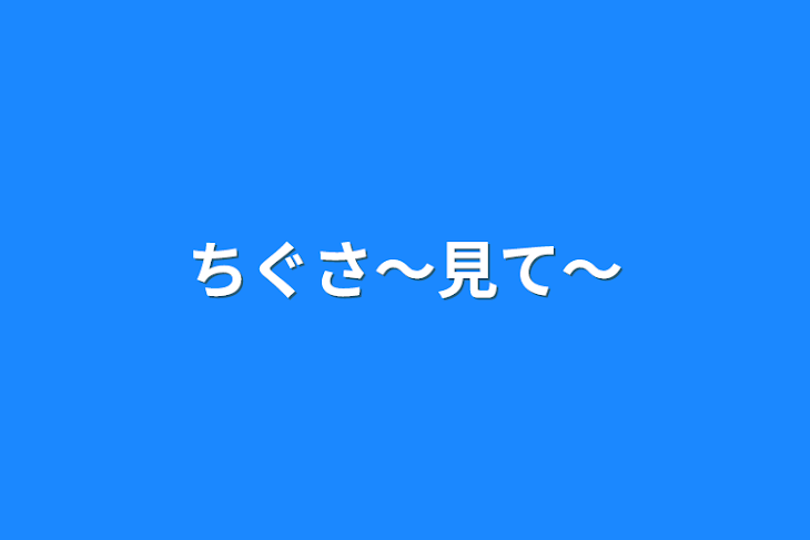 「ちぐさ〜見て〜」のメインビジュアル