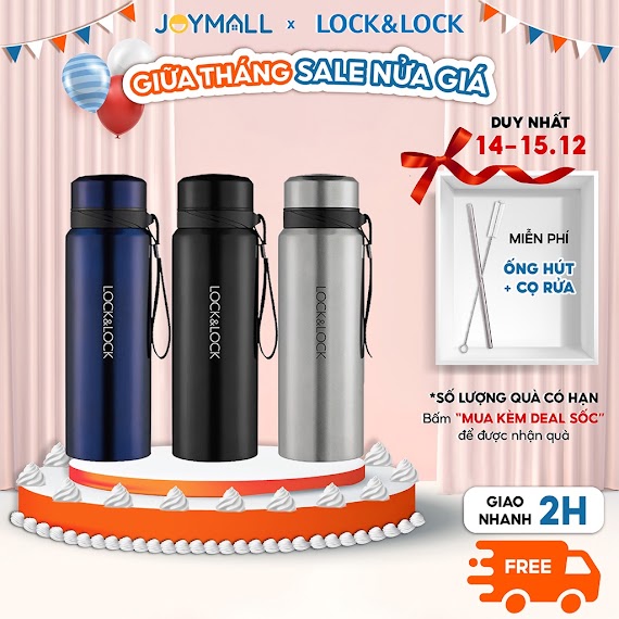 Bình Giữ Nhiệt Lock&Lock 800Ml Lhc6180 Vacuum Bottle - Hàng Chính Hãng Có Khay Lọc - Joymall