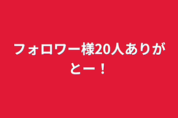 フォロワー様20人ありがとー！