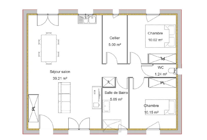  Vente Terrain + Maison - Terrain : 760m² - Maison : 70m² à Amboise (37400) 