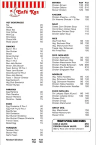 Cafe Kaz menu 1