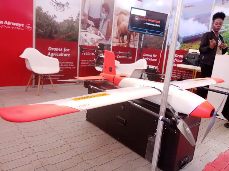 One of the drones used for mapping on display during the fifth Regional Centre for Mapping of Resources for Development annual conference. Image: Gilbert Koech.