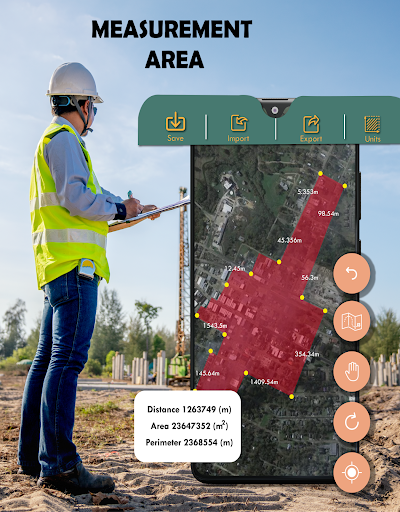 Screenshot GPS Field Area Measurement App