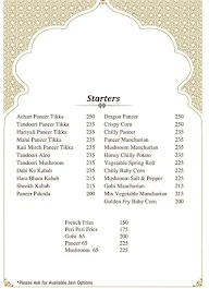 Ravi Mehra's Delhi Hotel menu 8