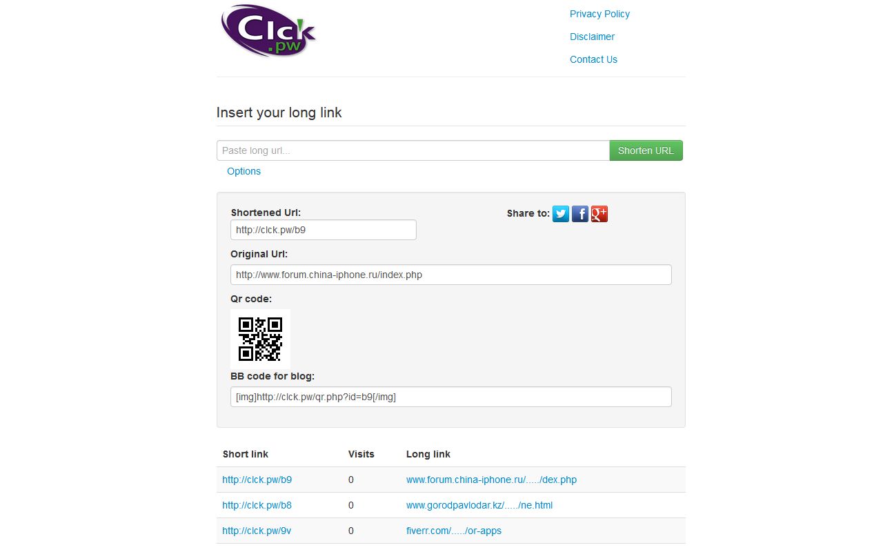 URL Shortner clck.pw Preview image 2