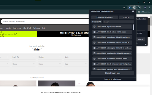 Asos Scraper: Export Search, Products, Reviews & more Preview 4