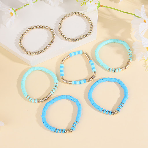 Title 10, Retro Bohemian Polymer Clay Ball Bracelet Suit ...