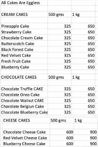 Anytime Cakes menu 1