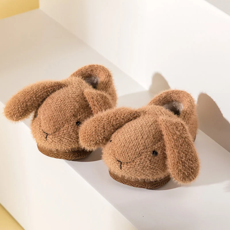 Cartoon Rabbit Children's Cotton Slippers for Winter Home Use, Non-slip, Warm and Cozy, Perfect for Indoor Comfort and S