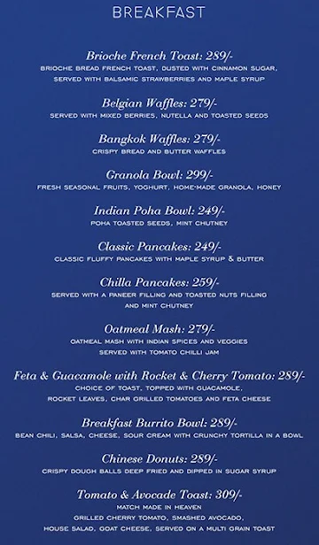 Romeo Lane menu 