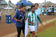 Banyana Banyana striker Jermaine Seoposenwe, left, with  teammate Bambanani Mbane of Bloemfontein Celtic Ladies. 