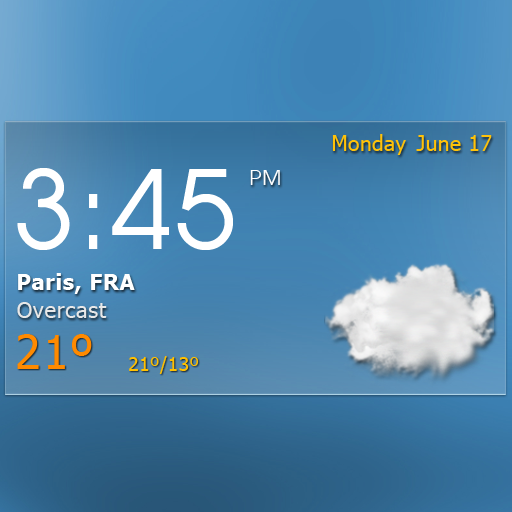 Digital clock weather theme 1