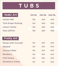 Artiste Handcrafted Ice Cream menu 1