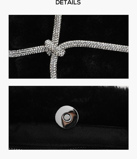Title 4, Rhinestone Chain Plush Underarm Shoulder Bag, s...