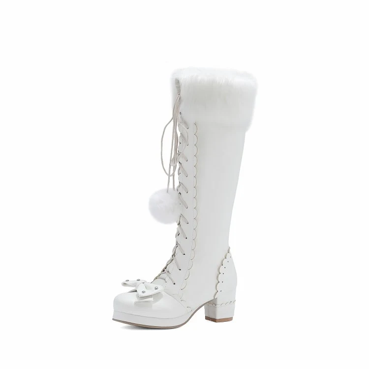 Women's Lace-up Bow Chunky Heel Boots offer all-day comfort and style. Perfect for any occasion, these boots elevate you