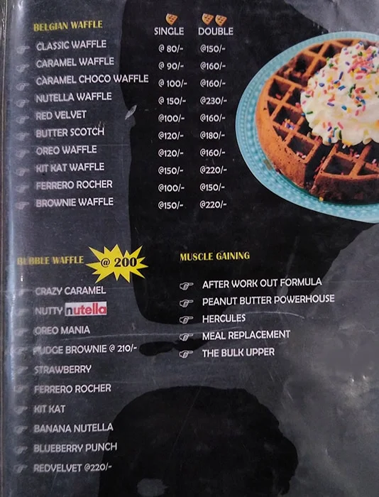 Waffle Cube menu 