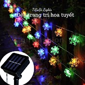 Đèn Led Trang Trí Năng Lượng Mặt Trời, Đèn Trang Trí Ngoài Trời, Trang Trí Noel Lễ Tết Hình Hoa Tuyết 30 - 50 - 100 Bóng Led