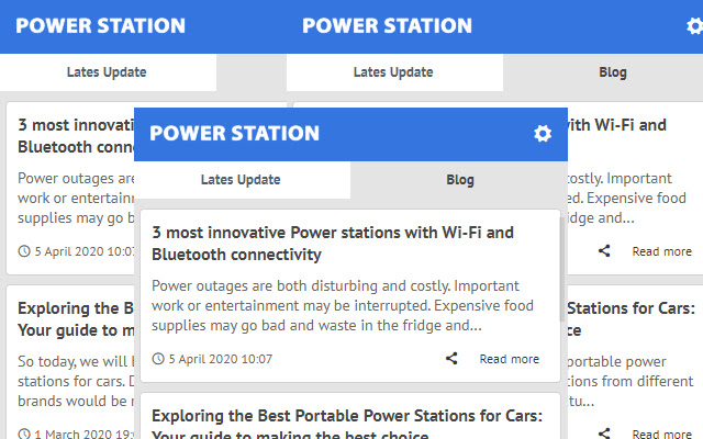 Power Station - Latest Blog News chrome extension