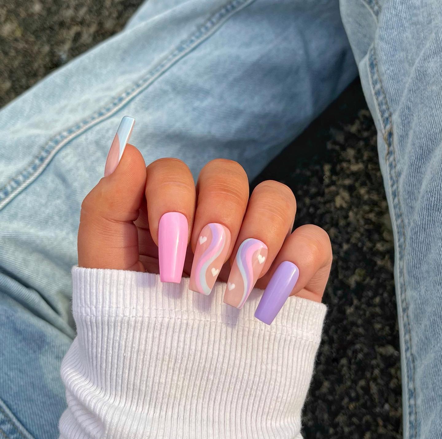 Pastel nail design for summer nails