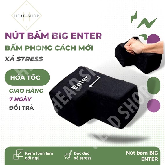 Nút Enter Khổng Lồ Xả Stress, Kiêm Gối Ngủ 2 In 1 Head Shop