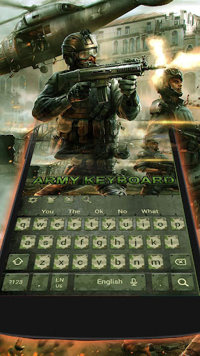 3D Army Camo Keyboard Theme