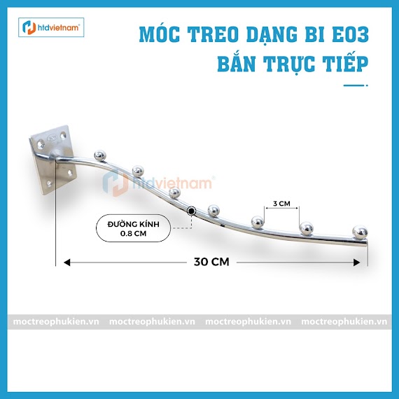 ( Hàng Yon ) Móc Bi Treo Quần Áo Bắn Trực Tiếp Vào Tường Nhập Khẩu