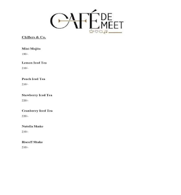 Cafe De Meet menu 