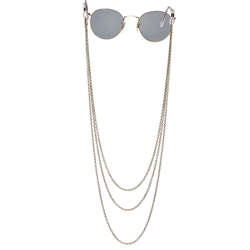 Chaîne de lunettes multicouche en métal à suspendre. Gardez vos lunettes à portée de main avec style et sécurité, empêchant les chutes et les pertes.