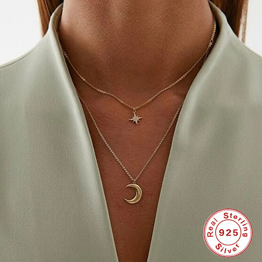 Title 16, Womens Fashion Sterling Silver Double-layer St...