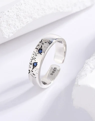 Bague couple léopard des neiges Vin - 3