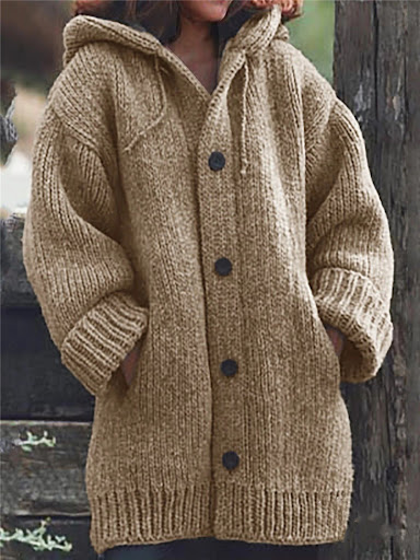 Title 7, Womens mid-length hooded cardigan sweater jack...