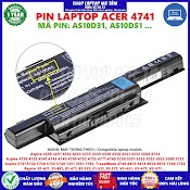 Pin Laptop Acer 4741 (E1 - 471) (As10D41) - 6 Cell Dành Cho Aspire 4250 4251 4252 4253 4333 4339 4349 4350 4551 4552 4560