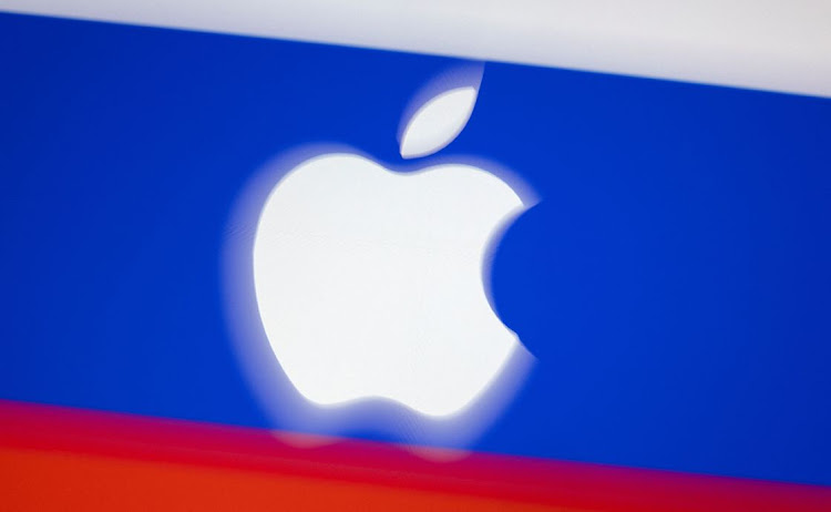 Apple logo and Russian flag are seen in this illustration taken March 1 2022. Picture: REUTERS/DADO RUVIC