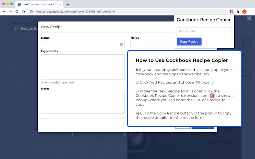 Cookbook Recipe Copier