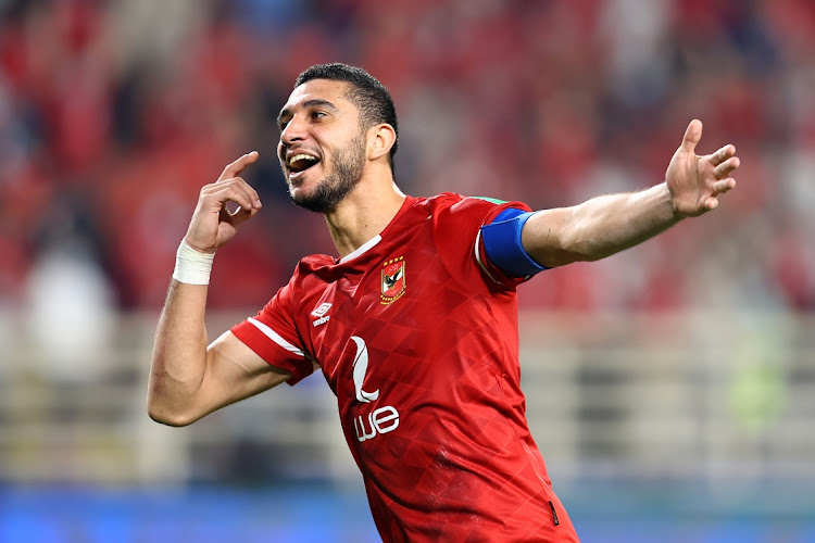 Rami Rabia of Al Ahly celebrates his team's victory following the Fifa Club World Cup UAE 2021 second round match between Al Ahly SC and CF Monterrey at Al Nahyan Stadium in Abu Dhabi, United Arab Emirates, February 5 2022. Picture: FRANCOIS NEL/GETTY IMAGES