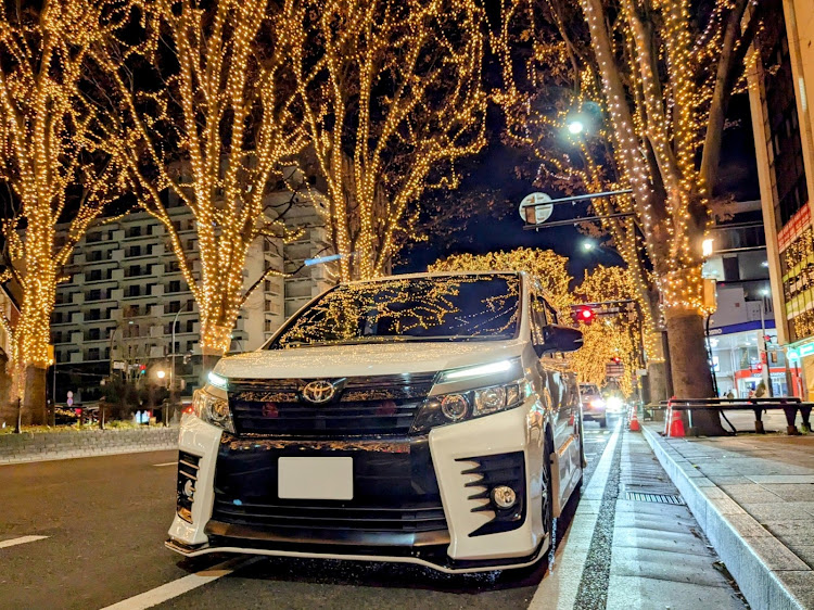 ヴォクシーの80VOXY前期・冬仕様になりました・イルミネーションと愛車・SENDAI光のページェントに関するカスタム事例の投稿画像1枚目