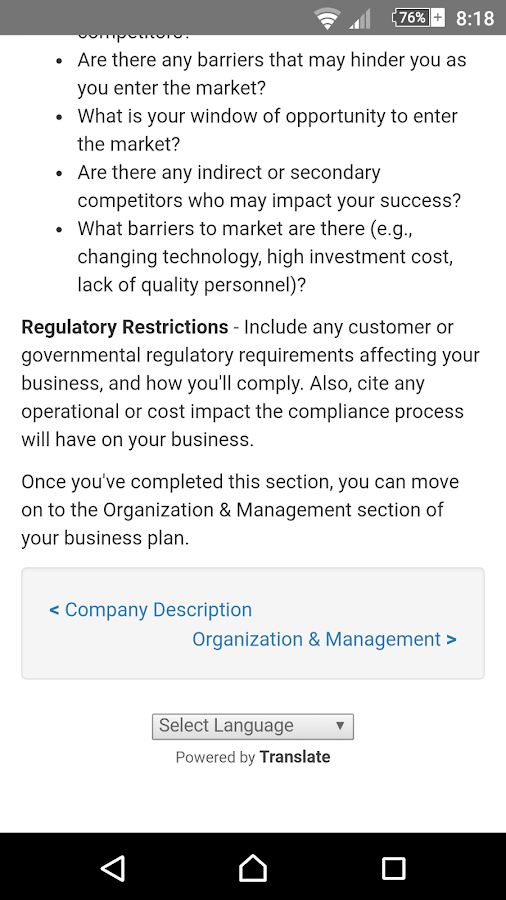    Business Plan For Startups- screenshot  