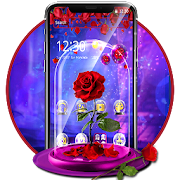 Red Rose In Magical Glass Theme  Icon