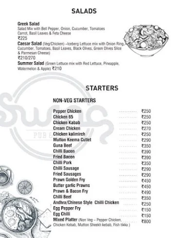 Swing Pub & Grub menu 