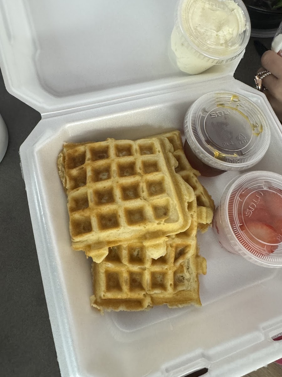 Waffles with strawberries