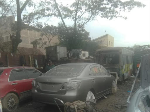 The vehicle allegedly used was traced to a garage in Ngara where it was undergoing a total change of its color from grey to red.Photo courtesy