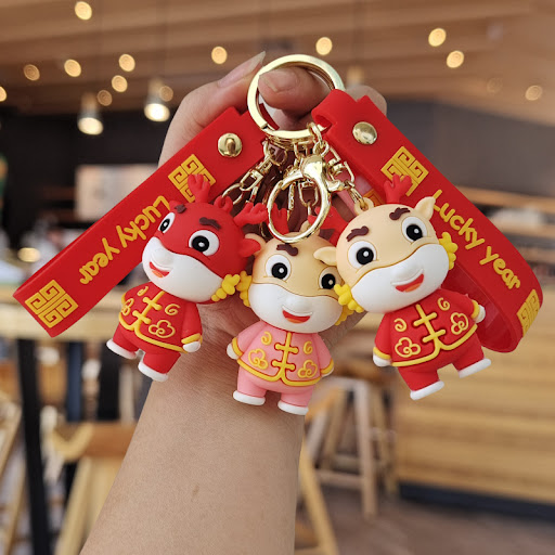 Title 5, Creative Cute Little Dragon Shape Keychain Pend...