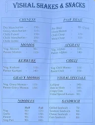 Vishal Shakes And Snacks menu 1