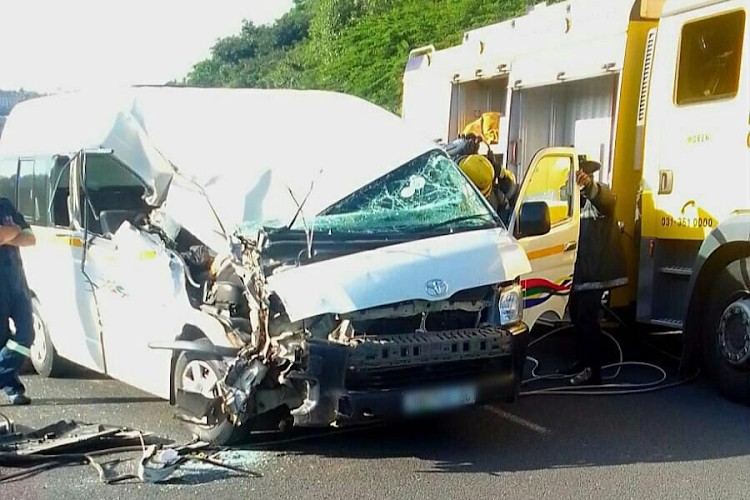 Paramedics used the jaws of life to extricate a taxi driver who died of his injuries