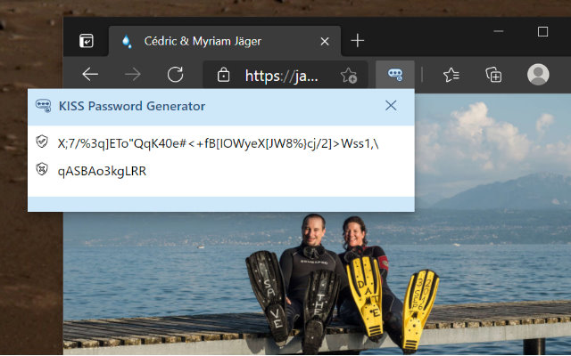 KISS Password Generator chrome extension