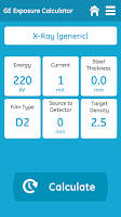 GE Film Exposure Calculator Screenshot