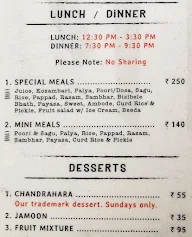 Mavalli Tiffin Room menu 2