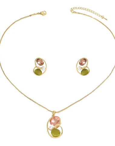 Conjunto de Joias Feminino com Gema - 0