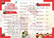 Cake Paradise menu 1